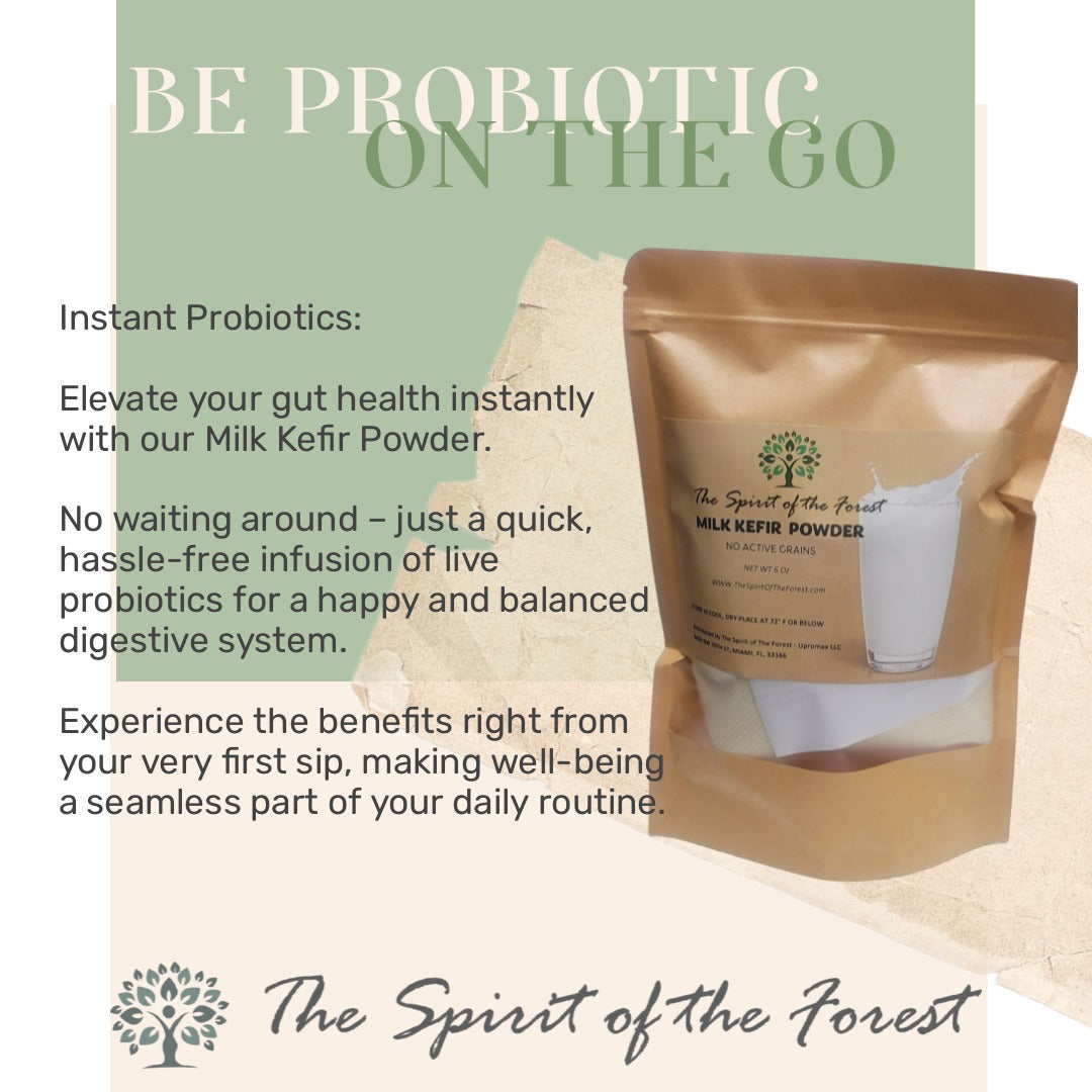 Milk Kefir Powder Freeze-Dried - Pure, Dehydrated, No Additives, Ready to Use, Easy Shelf Storage from The Spirit Of The Forest, No Maintenance - Non GMO Gluten Free - Leche de Bulgaros en Polvo