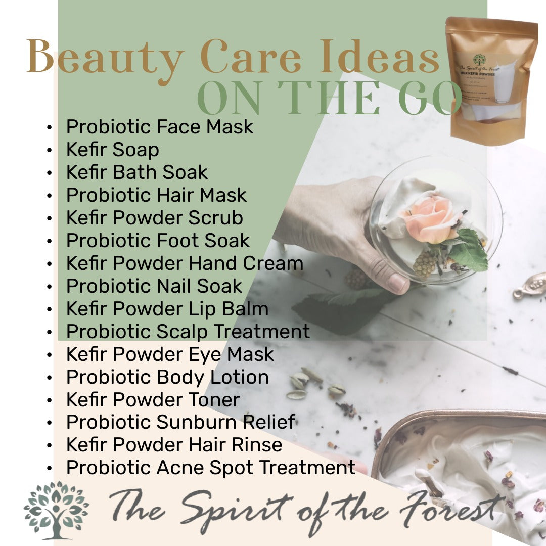 Milk Kefir Powder Freeze-Dried - Pure, Dehydrated, No Additives, Ready to Use, Easy Shelf Storage from The Spirit Of The Forest, No Maintenance - Non GMO Gluten Free - Leche de Bulgaros en Polvo