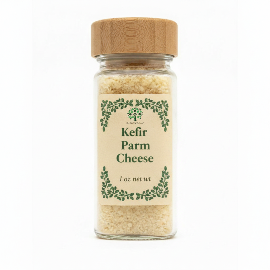 The Spirit of the Forest Kefir Parm Cheese - Lactose Free Parmesan Substitute - 1oz Shaker