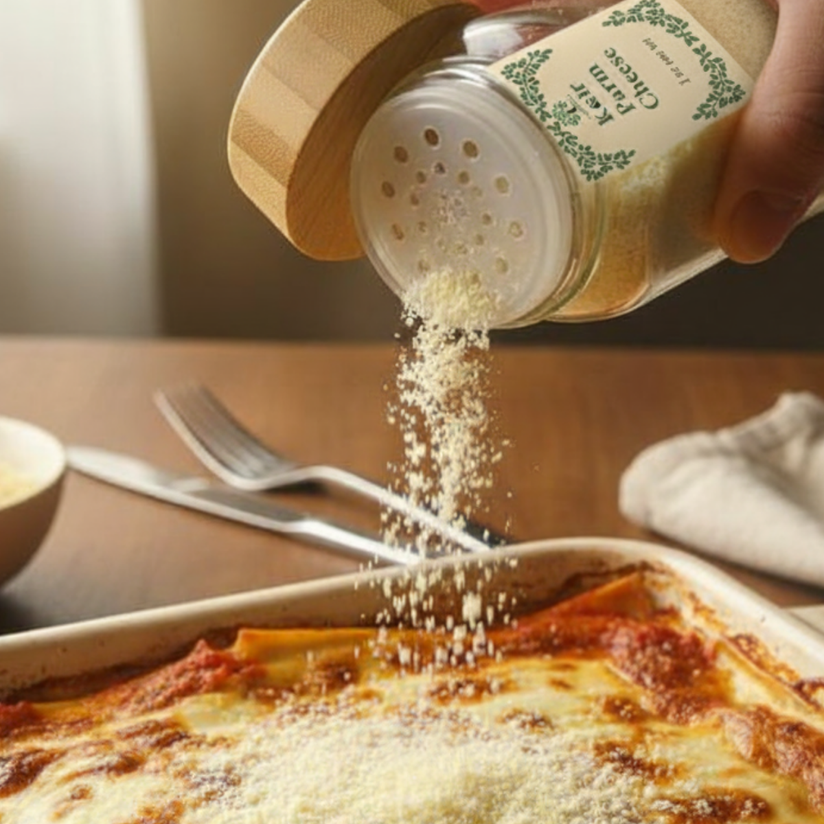 The Spirit of the Forest Kefir Parm Cheese - Lactose Free Parmesan Substitute - 1oz Shaker