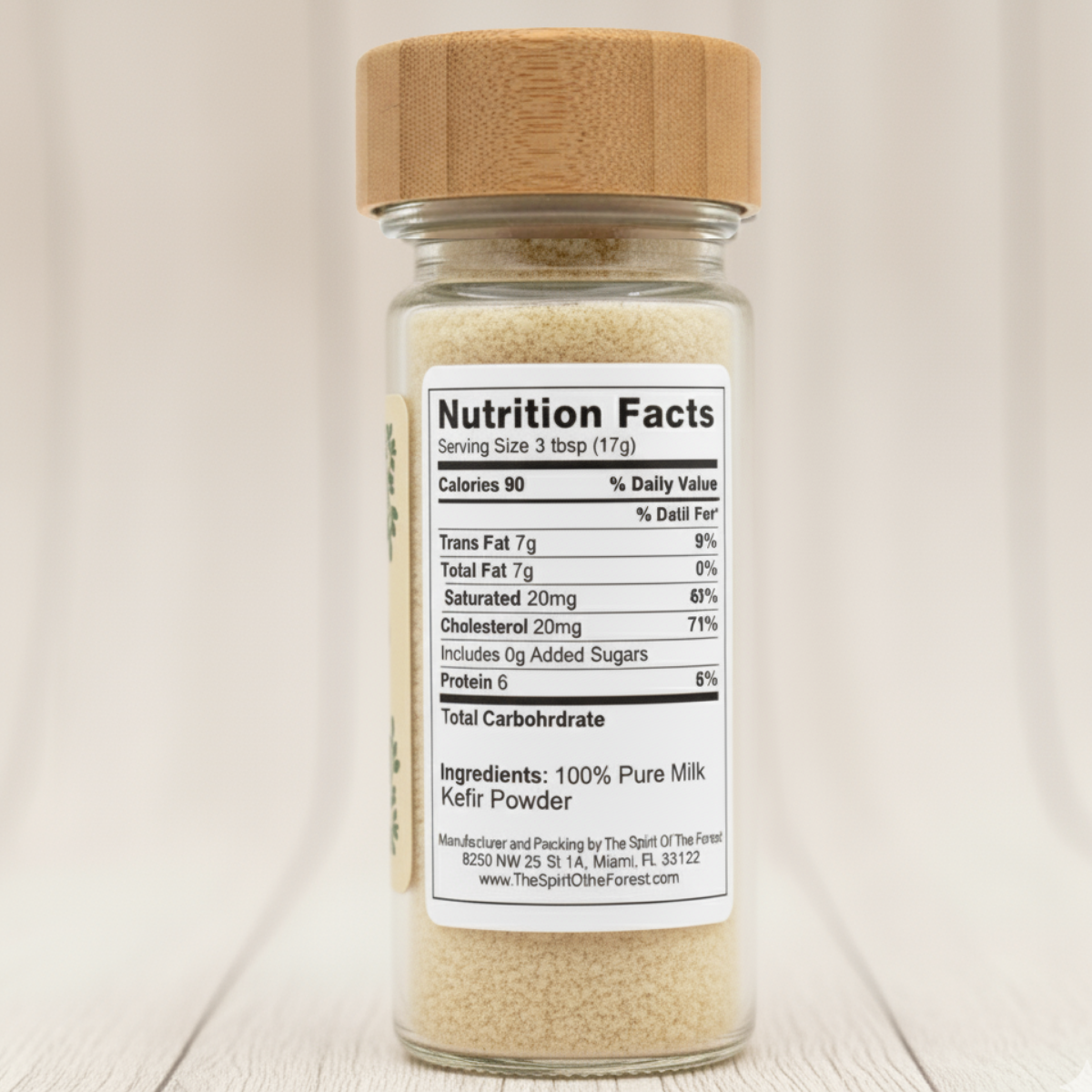 The Spirit of the Forest Kefir Parm Cheese - Lactose Free Parmesan Substitute - 1oz Shaker