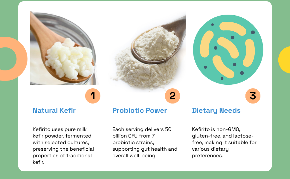 Pure Kefir Probiotic Supplement 50 Billion CFU - Kefirito 7 Strains Kefiran 60 Capsules - Probiotics For Women And Men - Digestive Enzymes Supports Akkermansia 1 Month Supply The Spirit Of The Forest