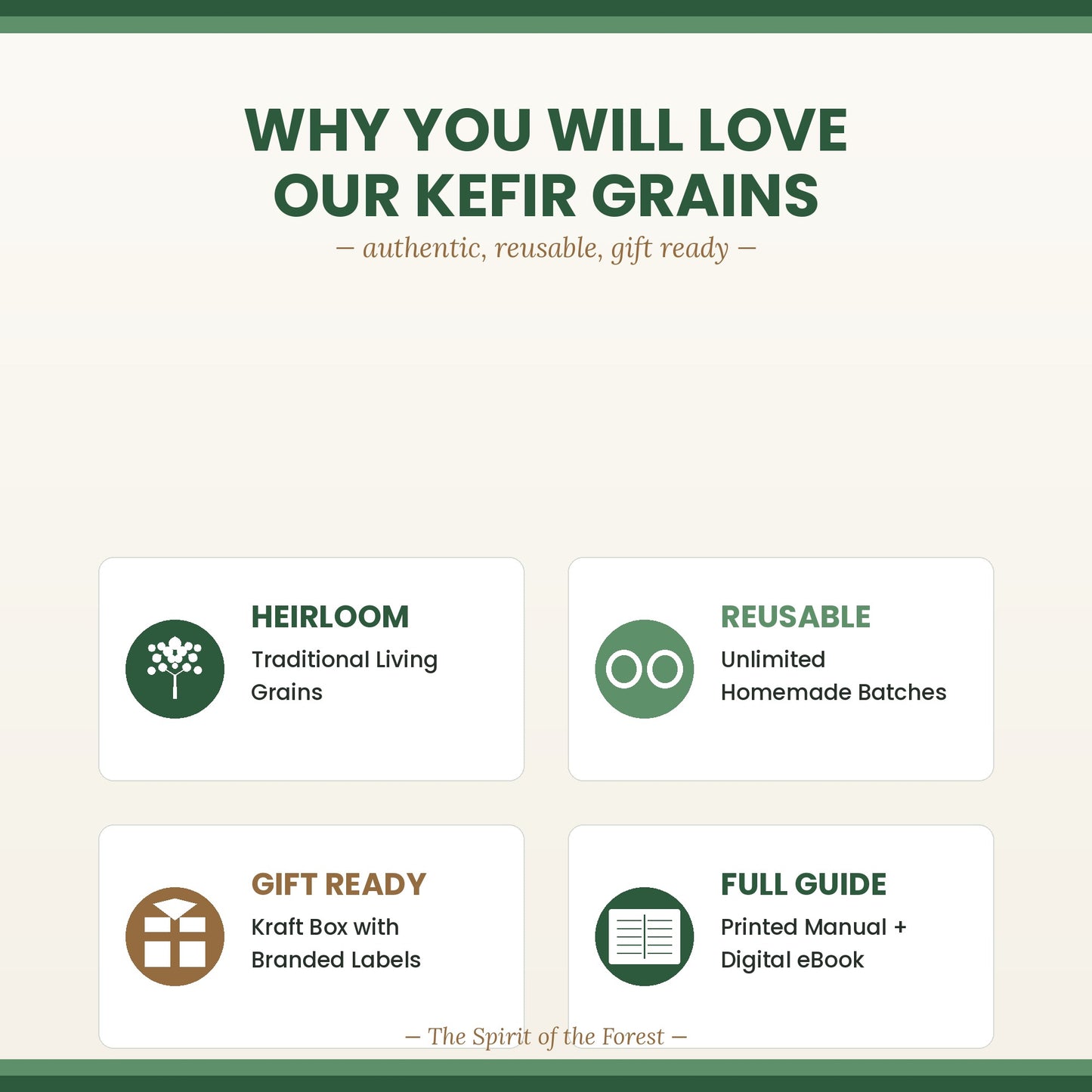 Milk Kefir Grains 3g — Live Dried Heirloom Starter Culture Kit with eBook