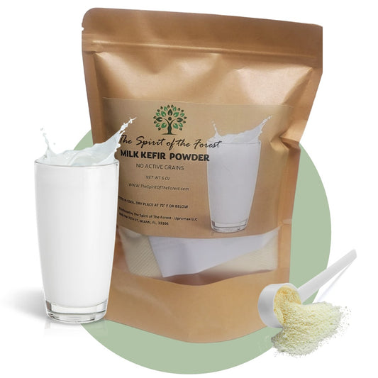 Milk Kefir Powder Freeze-Dried - Pure, Dehydrated, No Additives, Ready to Use, Easy Shelf Storage from The Spirit Of The Forest, No Maintenance - Non GMO Gluten Free - Leche de Bulgaros en Polvo