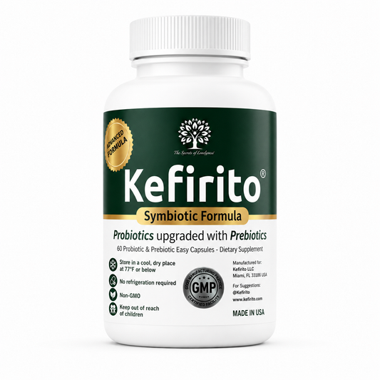 Kefirito Kefir Vegie Capsules Billions Active Probiotic Cultures, Supports Gluten-Free