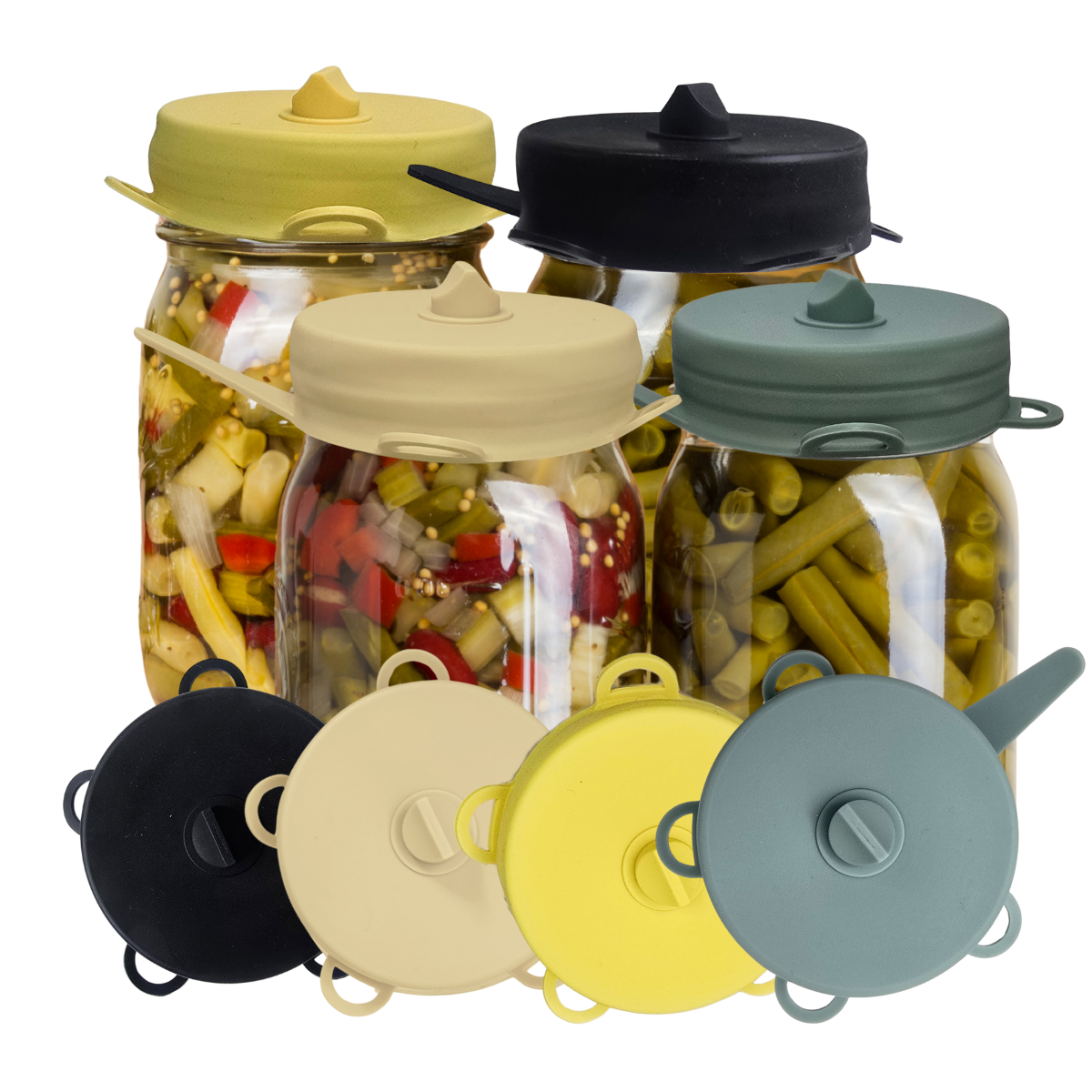 4 Fermentation Airlock Lids, Wide or Regular Mouth Mason Jars Pickle Sauerkraut