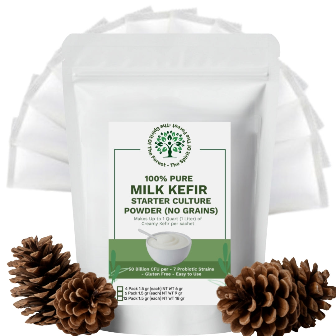 Milk Kefir Lebanese - Live Active Probiotic Cultures for Kefir Starter - No Maintenance - Powder - Bulgaros De Leche Vivos - Non GMO - Gluten Free - Started With A Dairy Or Water Base