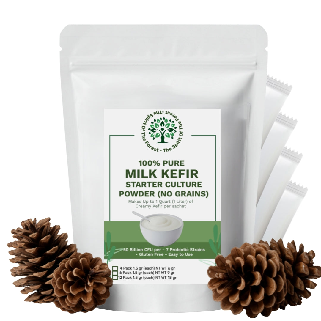 Milk Kefir Lebanese - Live Active Probiotic Cultures for Kefir Starter - No Maintenance - Powder - Bulgaros De Leche Vivos - Non GMO - Gluten Free - Started With A Dairy Or Water Base