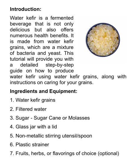 Original Water Live Kefir Grains w/ Activator Booster from The Spirit of The Forest