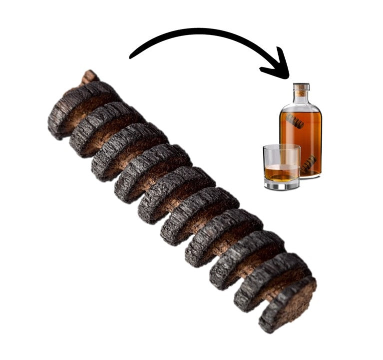 American Barrel Aged in a Bottle Oak Infusion Spiral. Barrel Age Your Whiskey